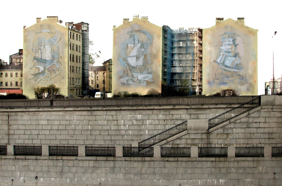 Mural Project for facades of three buildings