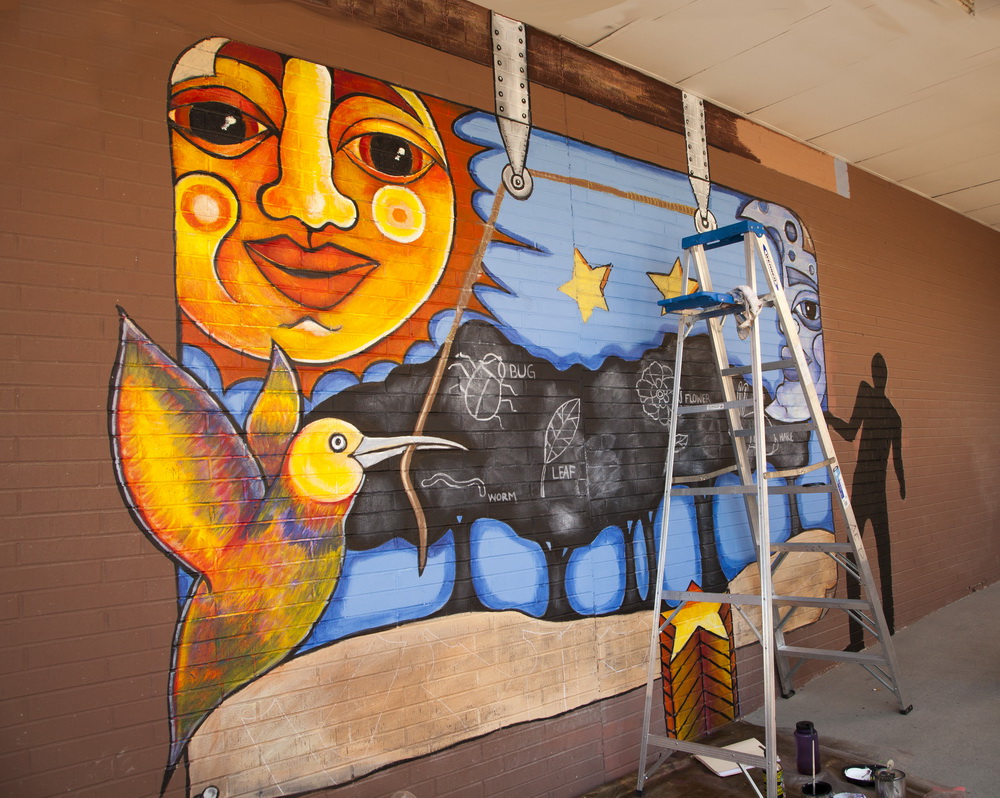 West Colfax Mural Fest, "Golden Road", Yulia Avgustinovich wall mural