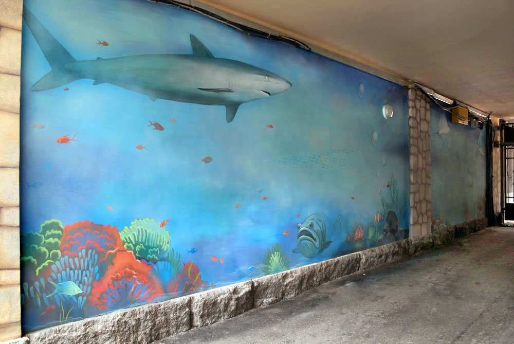 Mural in an Archway «Aquarium» - Denver custom wall murals