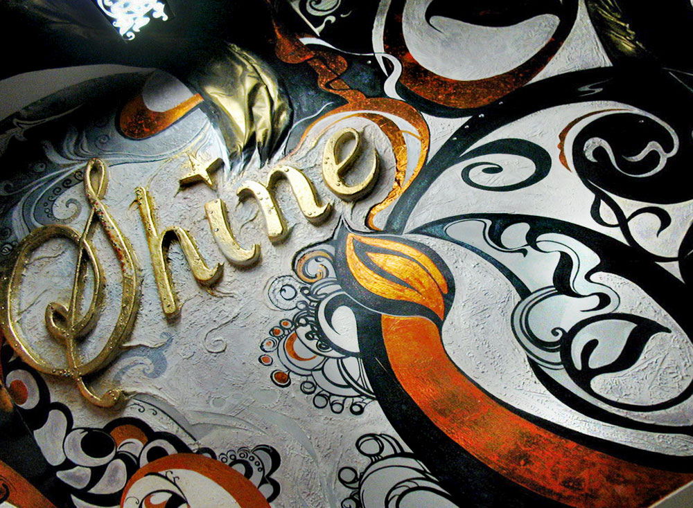 Interior Wall Decorations and Ceiling Designs in The Night Club “Shine”