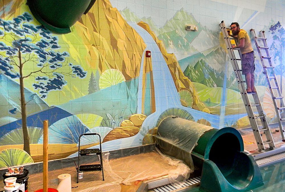 Interior_Mural_Lakewood_Link_Recreation_Center_Swimming_pool_Mural_Yulia_Avgustinovich_Denver_Muralist_Public_Art