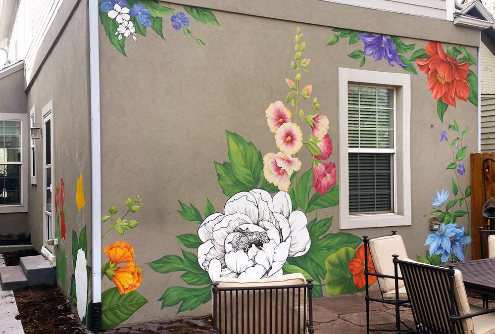 Creation of Flower Wall Mural in RINO, Denver