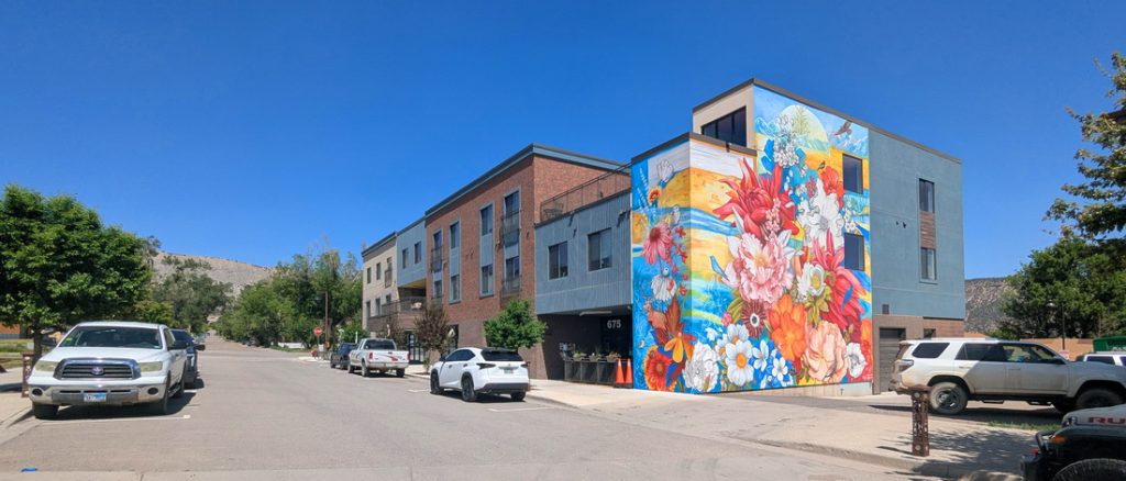 Public art mural at Space to Create in Ridgway, Colorado, enhancing community identity and creative spaces
