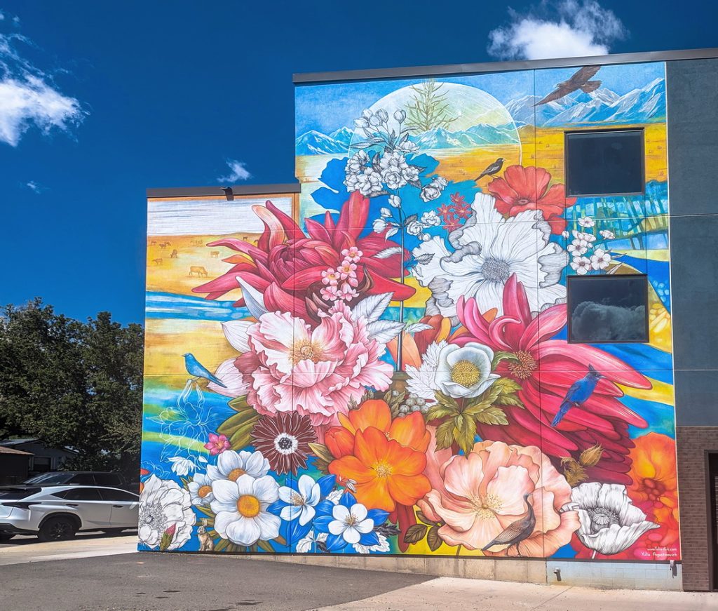 Public art mural at Space to Create in Ridgway, Colorado, enhancing community identity and creative spaces