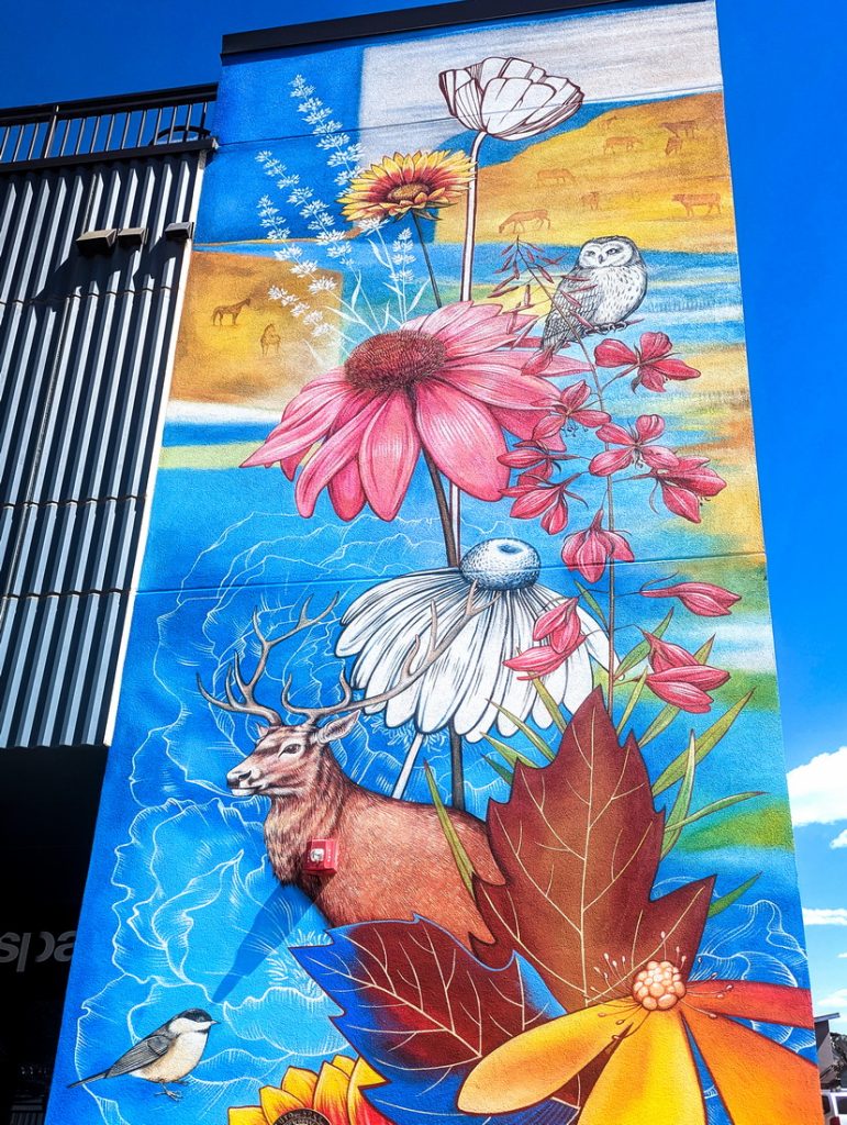 Public art mural at Space to Create in Ridgway, Colorado, enhancing community identity and creative spaces